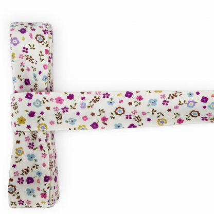 Biais motif fleurs